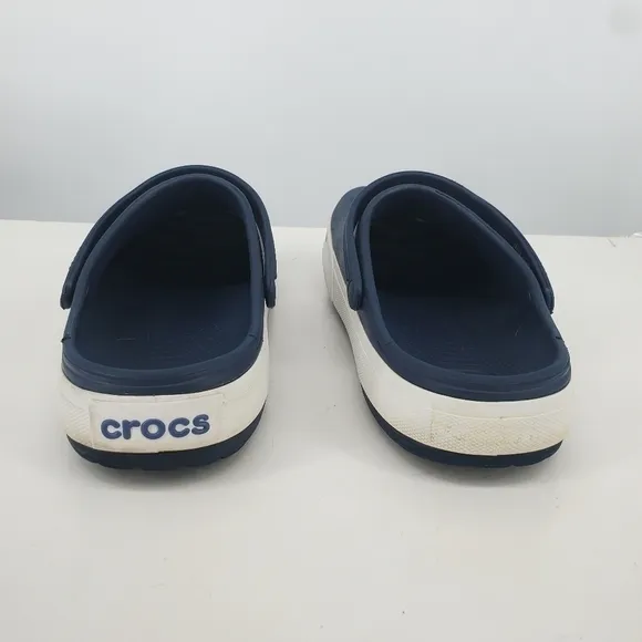 Crocs Shoes Men's 13 Crocband II Clogs Navy Blue White Slip On 11989