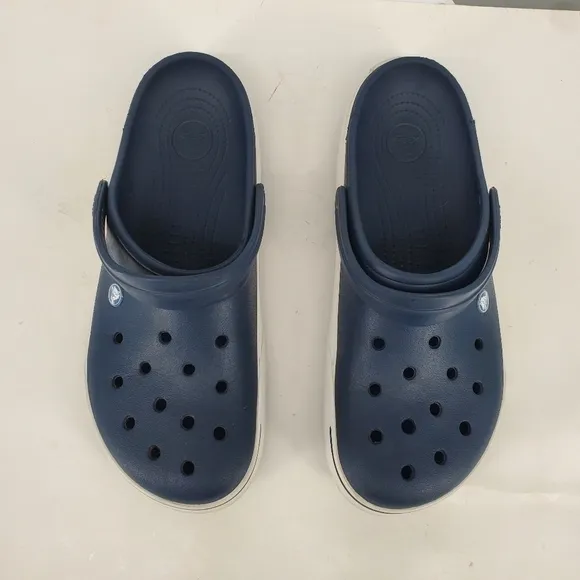 Crocs Shoes Men's 13 Crocband II Clogs Navy Blue White Slip On 11989