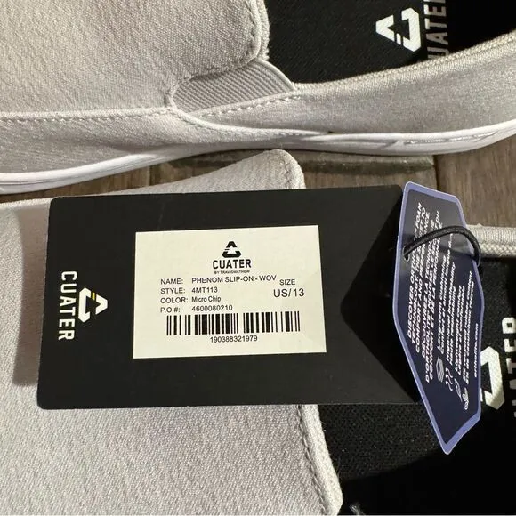 CUATER by Travis Mathew Slip-On Phenom Woven Golf Shoes Micro Chip Gray 13 NWT