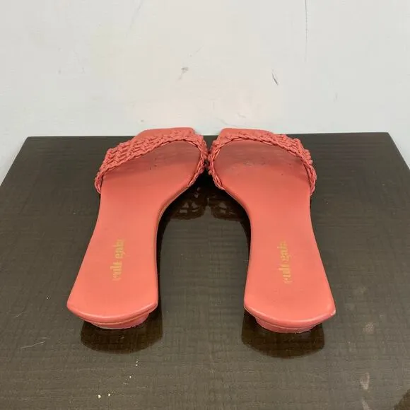 Cult Gaia Maya Woven Leather Sandals Slides Women's 38 Minimalist