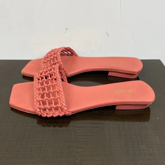 Cult Gaia Maya Woven Leather Sandals Slides Women's 38 Minimalist