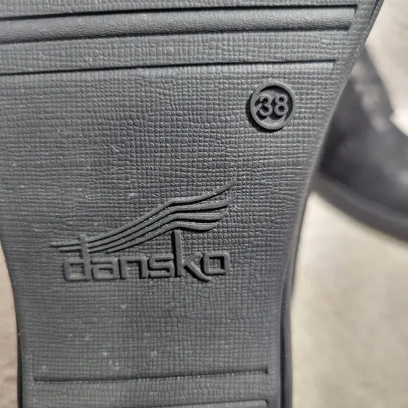 Dansko Ellen Women's Size EU 38 US 7 Black Suede Leather Wedge Bootie Boots