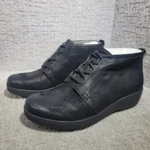 Dansko Ellen Women's Size EU 38 US 7 Black Suede Leather Wedge Bootie Boots