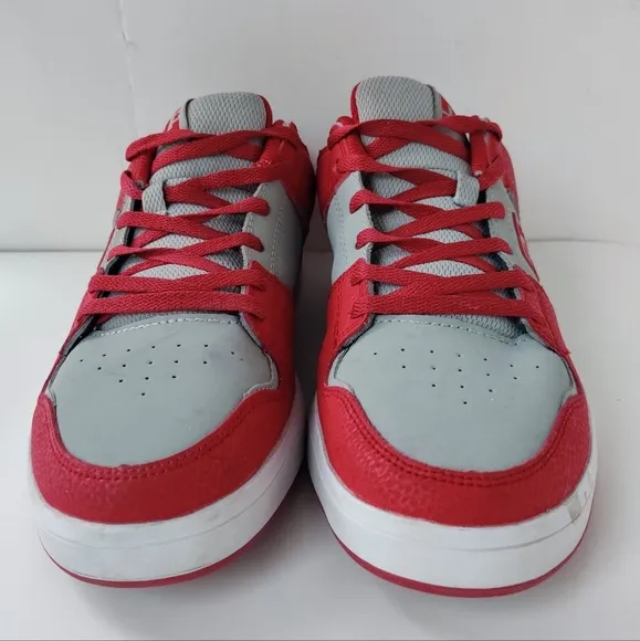 DC Cure Skate Shoes 10 Gray &amp; Red Men's Low Top Sneakers