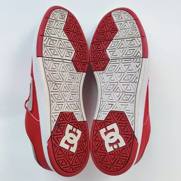 DC Cure Skate Shoes 10 Gray &amp; Red Men's Low Top Sneakers