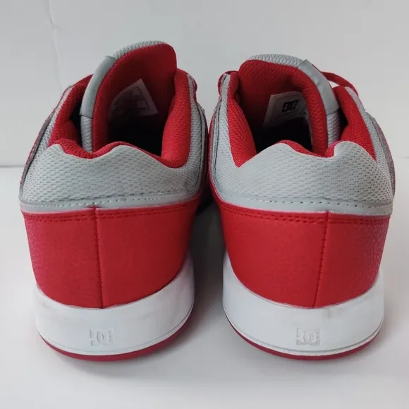 DC Cure Skate Shoes 10 Gray &amp; Red Men's Low Top Sneakers