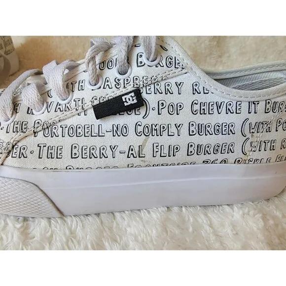 DC Shoes Bob's Burgers Manual X Size 7 Men's White Sneakers Skate Shoes