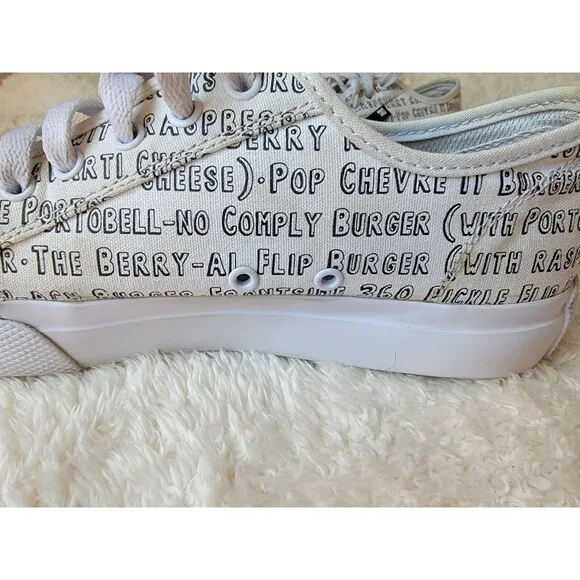 DC Shoes Bob's Burgers Manual X Size 7 Men's White Sneakers Skate Shoes