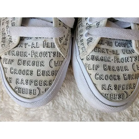 DC Shoes Bob's Burgers Manual X Size 7 Men's White Sneakers Skate Shoes