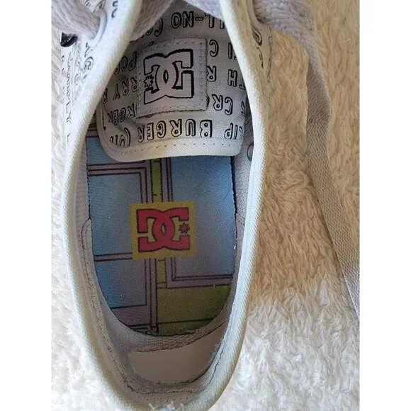 DC Shoes Bob's Burgers Manual X Size 7 Men's White Sneakers Skate Shoes