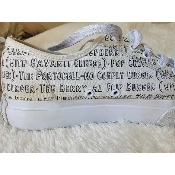 DC Shoes Bob's Burgers Manual X Size 7 Men's White Sneakers Skate Shoes
