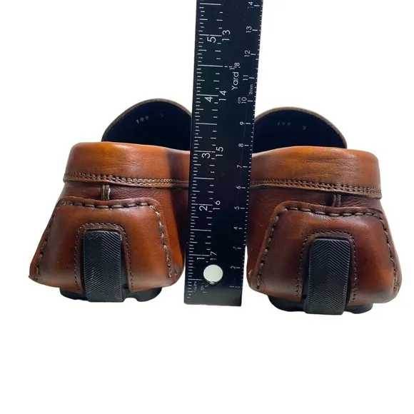 Del Amo Driving Shoe Mens 9 To Boot New York‎ Cognac Leather Loafer Gunmetal Bit