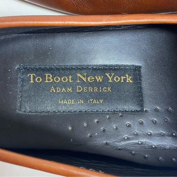 Del Amo Driving Shoe Mens 9 To Boot New York‎ Cognac Leather Loafer Gunmetal Bit