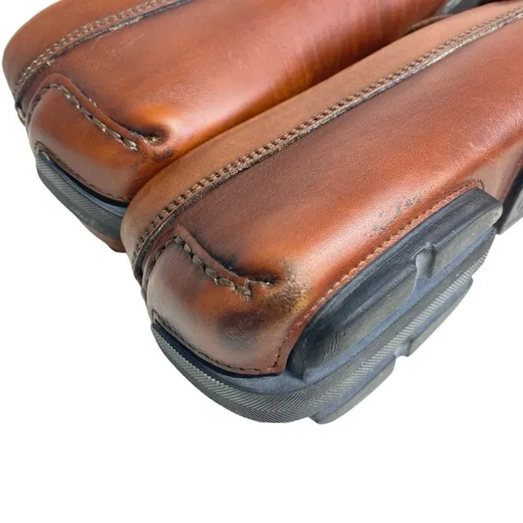 Del Amo Driving Shoe Mens 9 To Boot New York‎ Cognac Leather Loafer Gunmetal Bit