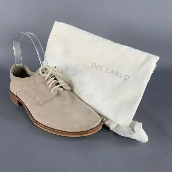 DEL CARLO Grey Suede Lace-Up Derby Shoes
