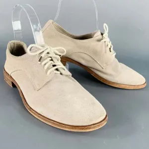 DEL CARLO Grey Suede Lace-Up Derby Shoes