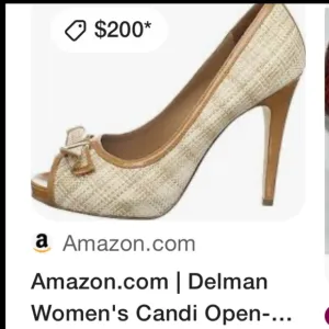 Delman Women's Cream and Brown Heels