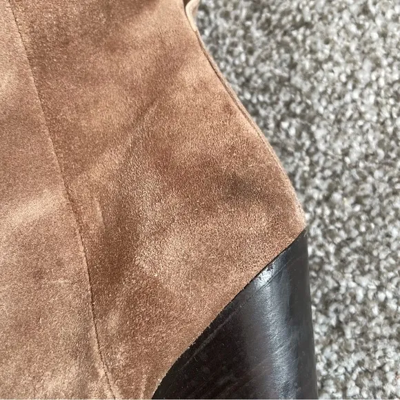 Diane Von Furstenberg Ankle Boots Womens  Size 6 M/ 36 Suede Brown Booties Heels