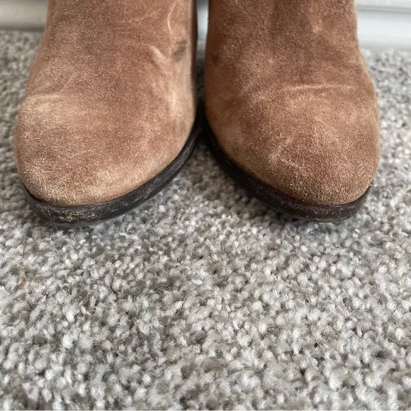 Diane Von Furstenberg Ankle Boots Womens  Size 6 M/ 36 Suede Brown Booties Heels