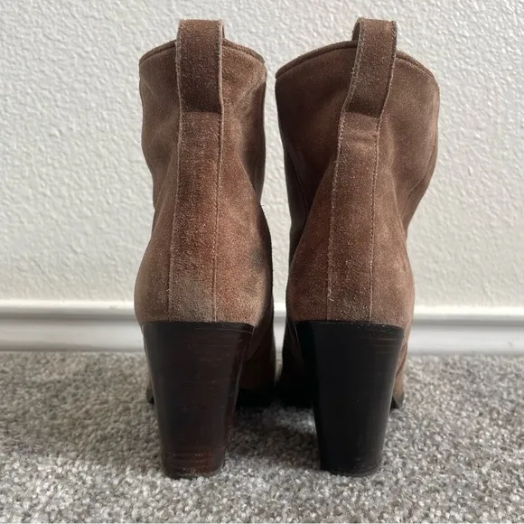 Diane Von Furstenberg Ankle Boots Womens  Size 6 M/ 36 Suede Brown Booties Heels