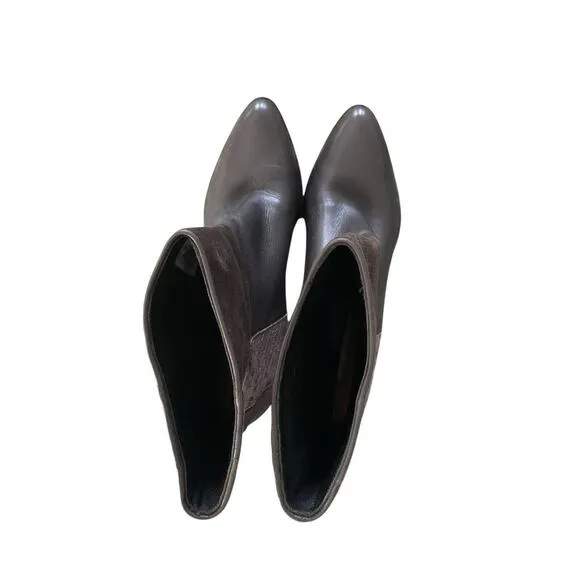 Diane Von Furstenberg Leather Booties Heels Gray Snakeskin Size 6 Womens