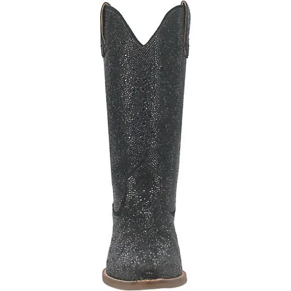 Dingo DI570 8M Black Heeled Boots with Sparkle