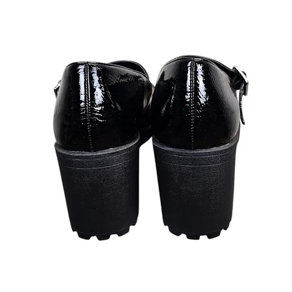 Dirty Laundry Womens Lita Lug Sole Chunky Vegan Mary Jane 9.5 Black Punk Grunge