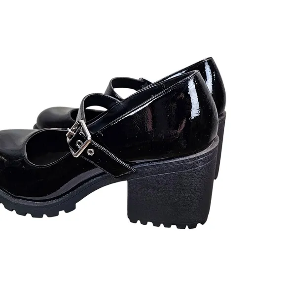 Dirty Laundry Womens Lita Lug Sole Chunky Vegan Mary Jane 9.5 Black Punk Grunge
