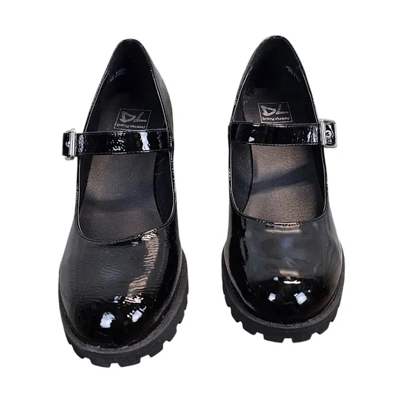 Dirty Laundry Womens Lita Lug Sole Chunky Vegan Mary Jane 9.5 Black Punk Grunge