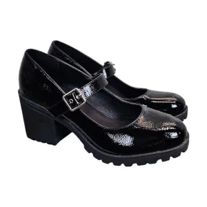 Dirty Laundry Womens Lita Lug Sole Chunky Vegan Mary Jane 9.5 Black Punk Grunge