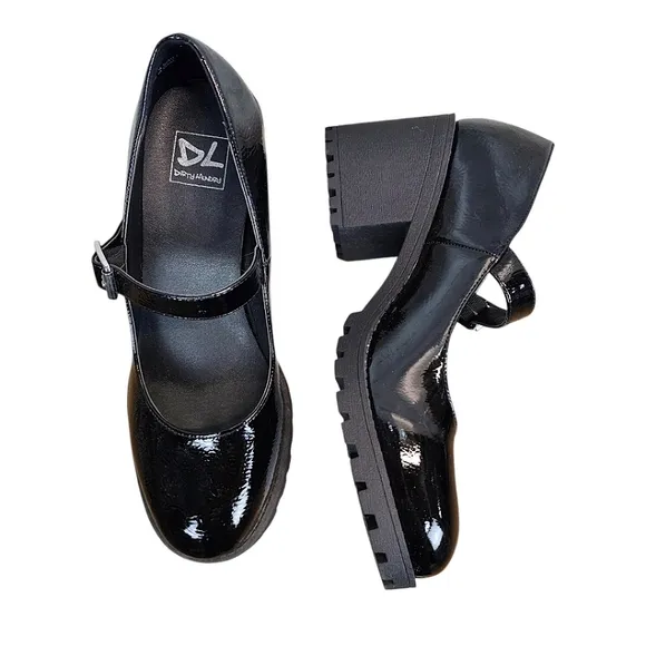 Dirty Laundry Womens Lita Lug Sole Chunky Vegan Mary Jane 9.5 Black Punk Grunge