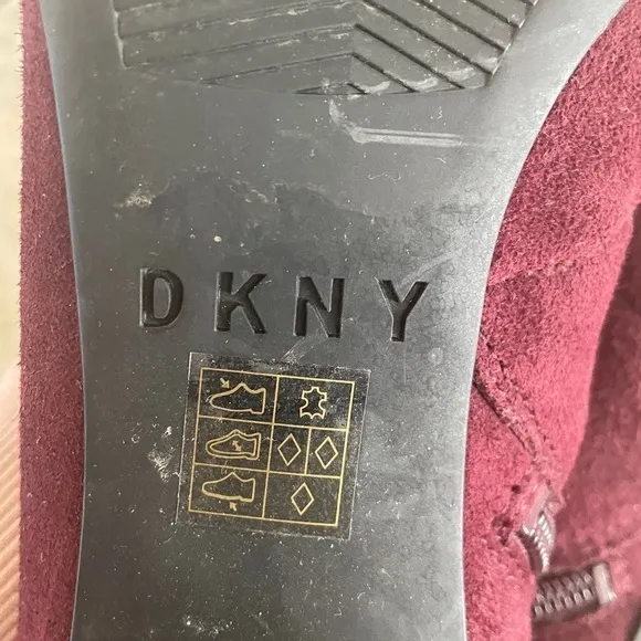 DKNY women’s PURPLE/BURGUNDY SOFT LEATHER BOOTS SZ 9