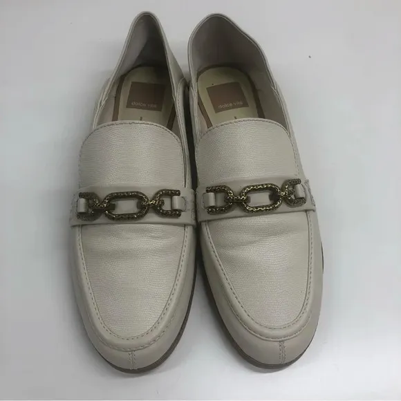Dolce Vita Reign Ivory Leather Loafer Size 8.5