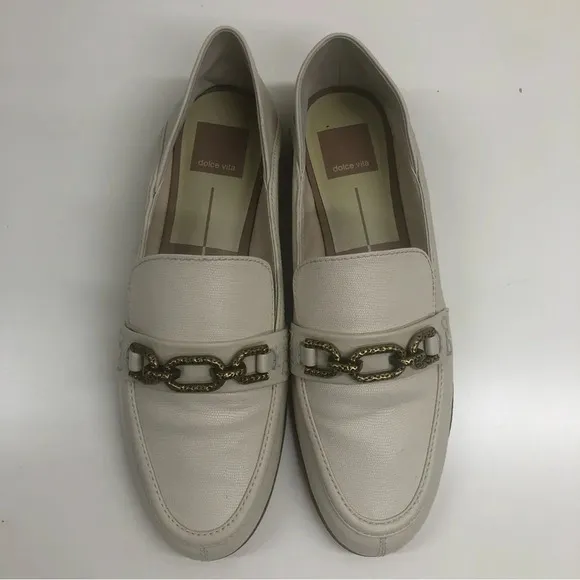 Dolce Vita Reign Ivory Leather Loafer Size 8.5