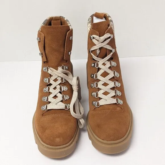 Dolce Vita Rubi Lace-up Combat Boots, Brown Suede, Women's 8.5 M