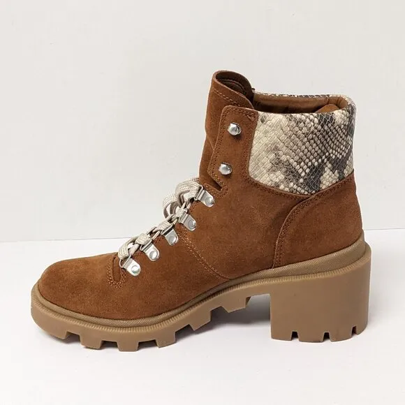 Dolce Vita Rubi Lace-up Combat Boots, Brown Suede, Women's 8.5 M