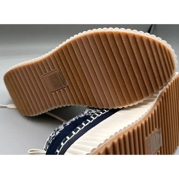 DOLCE VITA Women‎ Shoes Woven Dolen Denae Sneakers Cream/Navy Platform Size 8