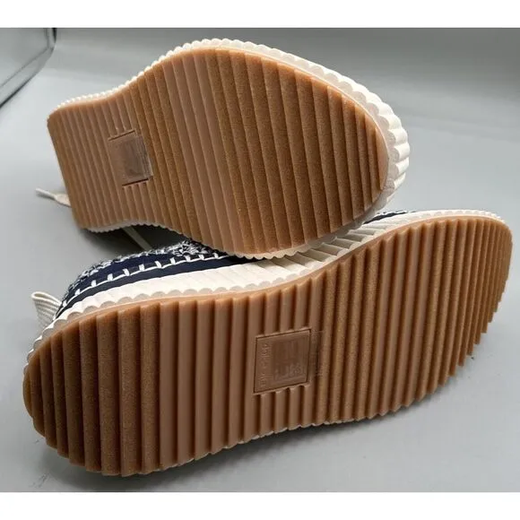 DOLCE VITA Women‎ Shoes Woven Dolen Denae Sneakers Cream/Navy Platform Size 8