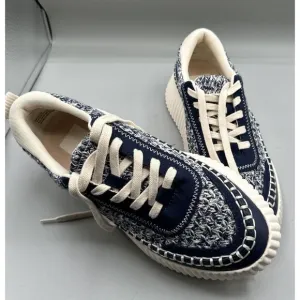 DOLCE VITA Women‎ Shoes Woven Dolen Denae Sneakers Cream/Navy Platform Size 8
