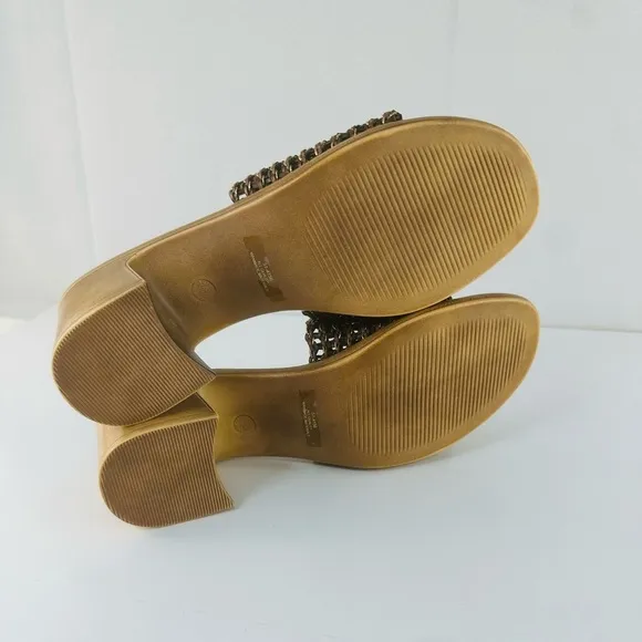 Dolce Vita Women's Tan Woven Heeled Sandals