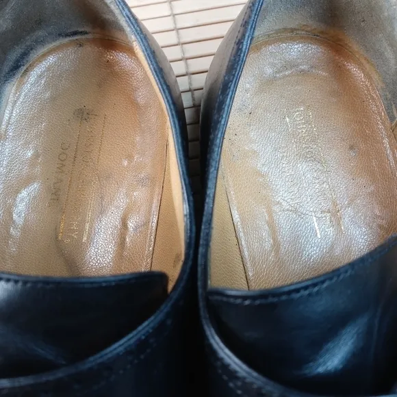Domani Shoes By Johnston &amp; Murphy Monk Strap Buckle Black Brogue Hand Made Itali