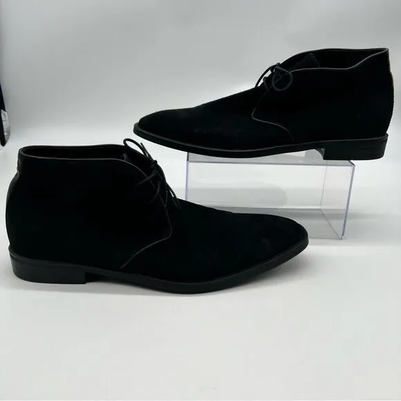 Donald J Pliner Bishop 23 Men's Chakha Black Suede Lace up Ankle Boots-Size 10.5