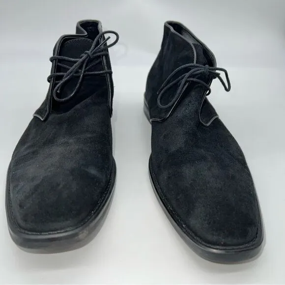 Donald J Pliner Bishop 23 Men's Chakha Black Suede Lace up Ankle Boots-Size 10.5