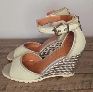 Donald J. Pliner 'Brooke' Mint Green With Silver Woven Wedge Sandals