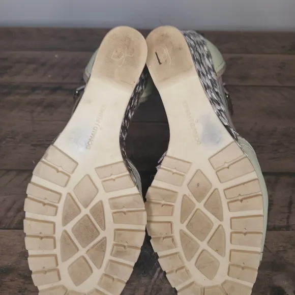 Donald J. Pliner 'Brooke' Mint Green With Silver Woven Wedge Sandals