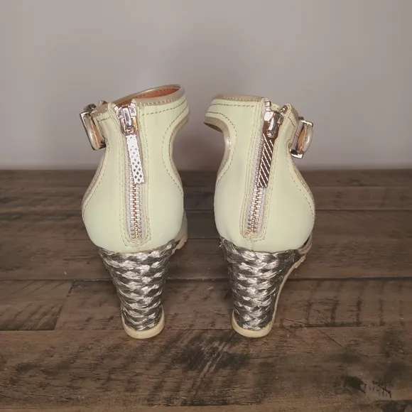 Donald J. Pliner 'Brooke' Mint Green With Silver Woven Wedge Sandals