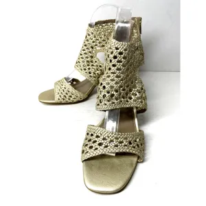 Donald J Pliner Herra Woven Vegan Metallic Open Toe Sandals‎ Size 8M