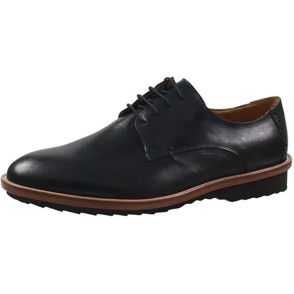 Donald J. Pliner Mens Black Lace-Up Leather Derby Shoes New