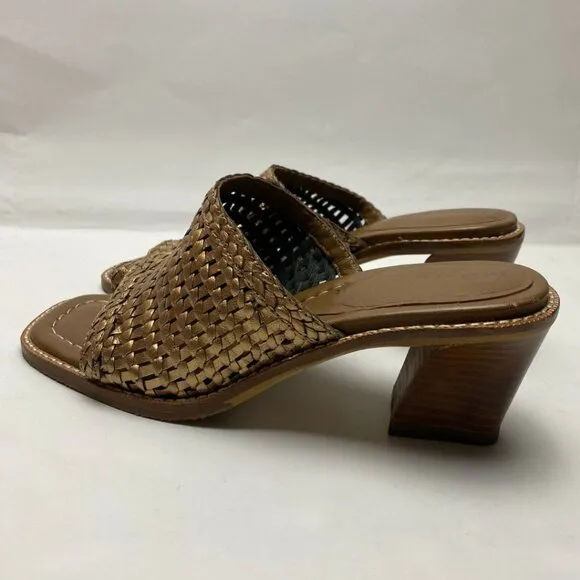 DONALD PLINER Block Bronze/Gold Heel Sandal Size 7