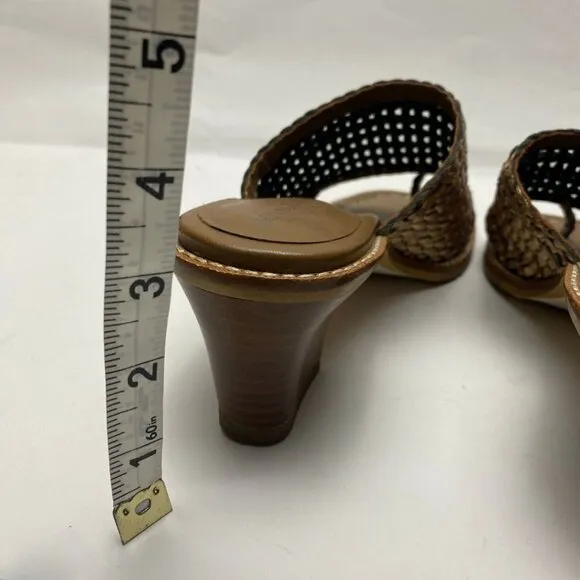 DONALD PLINER Block Bronze/Gold Heel Sandal Size 7